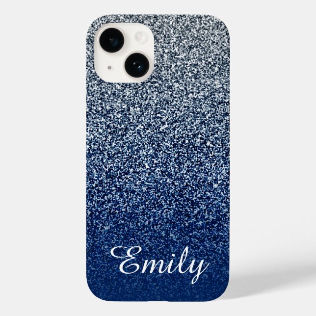 Brilho Ombre Personalizado Azul Marinho Prata (Verso)