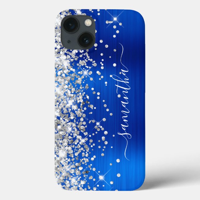 Brilho Prateado Assinatura Real Azul Foil Feminina (Verso)