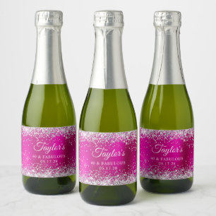 Brilho Prateado Rosa Quente Foil 40 & Fabulosa