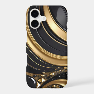 Brilho Preto Dourado Abstrato com Diamantes Glitte