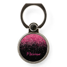 Brilho rosa e fundo preto, nome personalizado