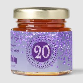 Brilho Roxo e Decoração com número 20 Única