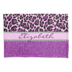Brilho roxo personalizado do impressão do leopard