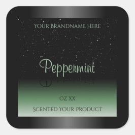 Brilho suave de etiquetas de produto preto e verde