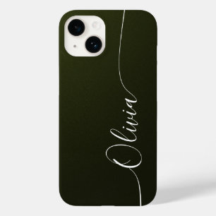 Brilho Verde Elegante Nome em Caligrafia
