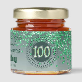 Brilho Verde & Número Único 100 Decoração