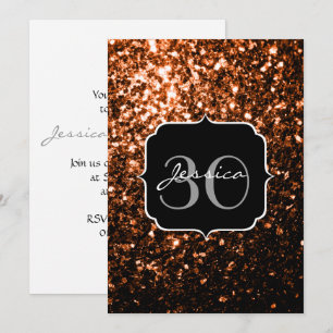 Brilhos de bronze provoca convite do monograma