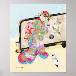 Brincando Com Cats Ukiyoe Impressão Moussart