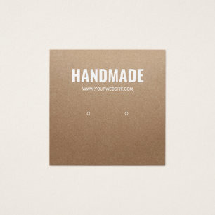 Brinco handmade branco marrom rústico do parafuso