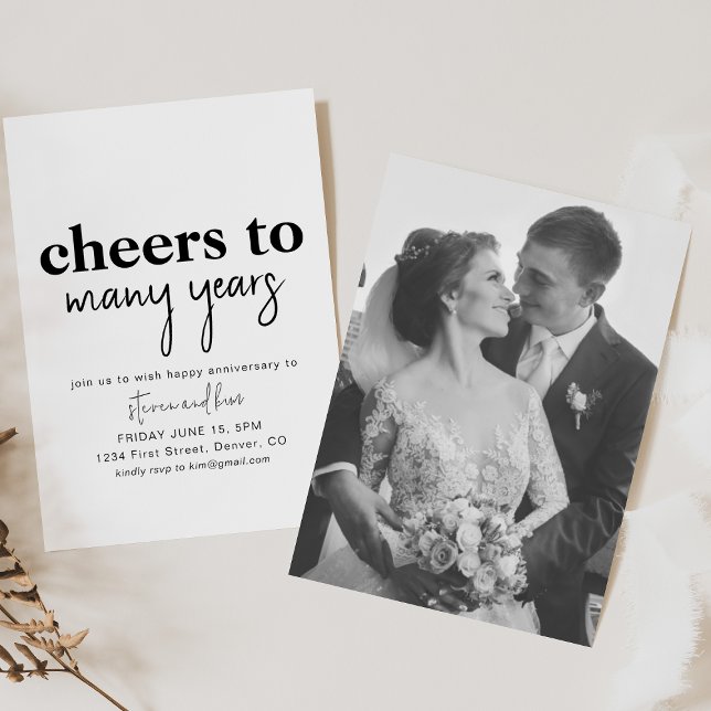 Brinde a muitos anos de convite de festa de aposen (Criador carregado)