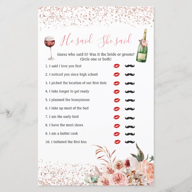 Brinde ao Amor Rosa Chá de Noiva Ele Disse Ela Dis (Frente)