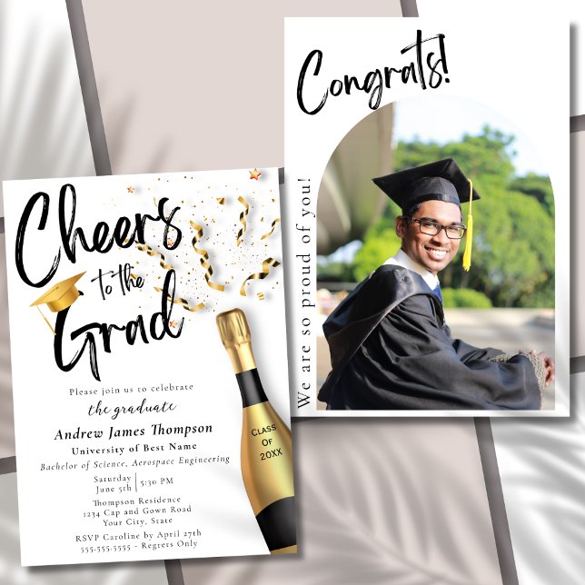 Brinde ao Anúncio de Festa de Formatura do Graduad (Criador carregado)