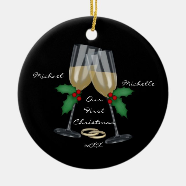 Brinde do casamento nossos primeiros enfeites de (Frente)