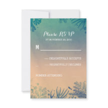 brinde submarina de praia e RSVP de casamento azul