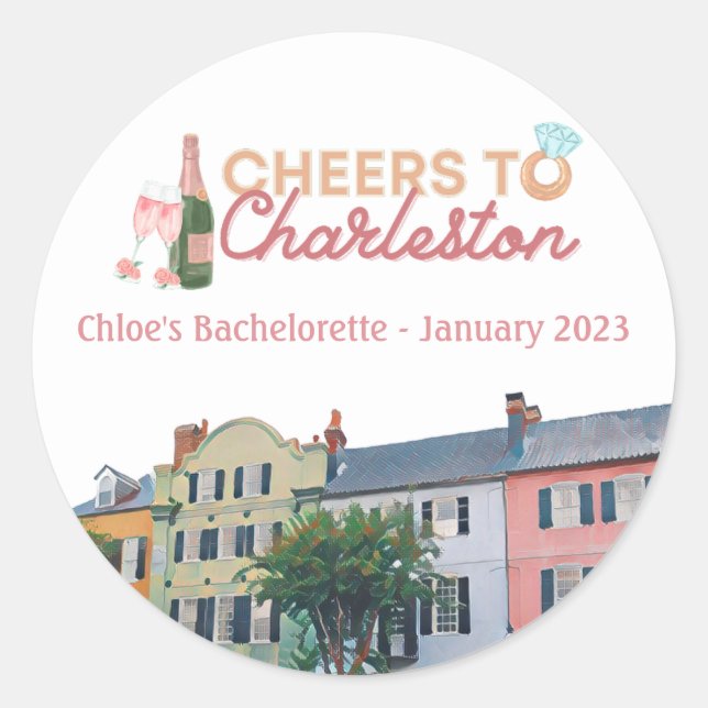 "Brindemos a Charleston" Adesivos para Festa de Ba (Frente)