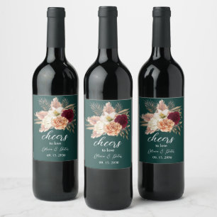 Brindes ao Amor Etiqueta de Casamento Esmeralda