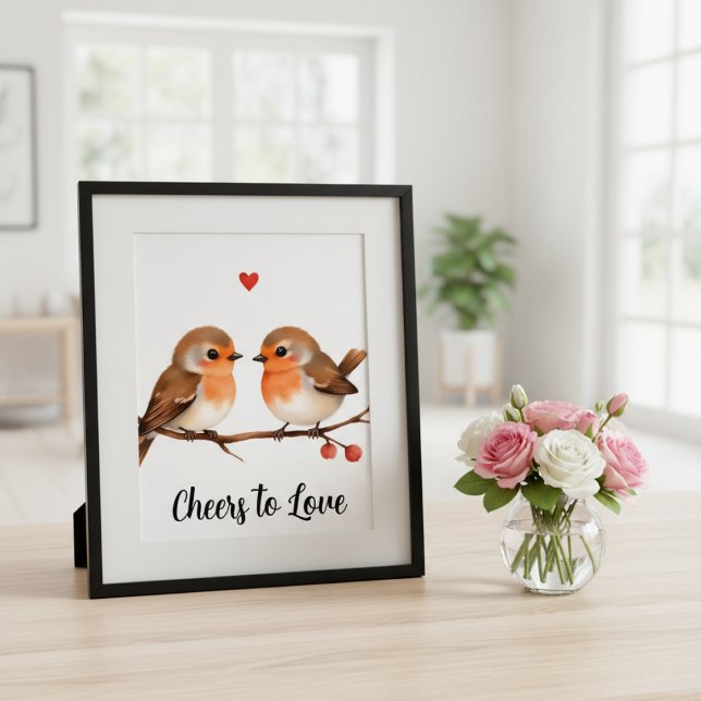 “Brindes ao Amor” Impressão de Arte Romântica (Criador carregado)