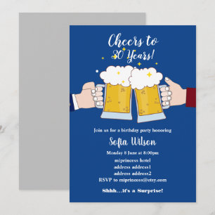 brindes, cervejas, convite de festa de aniversário