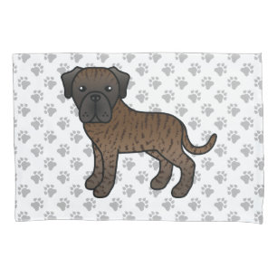 Brindle English Mastiff Cute Cartoon Dog & Paws