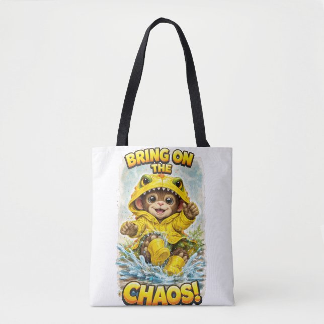Bring on the Chaos Cute Dino Tote Bag (Frente)