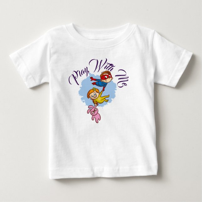 "Brinque Comigo" Camiseta Infantil com Crianças Br (Frente)