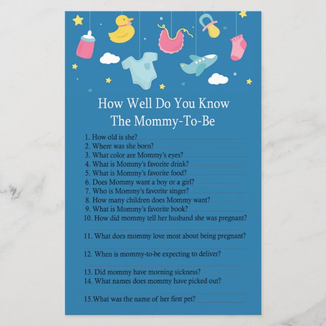 Brinquedos bebês Como você conhece chá de fraldas (Frente)