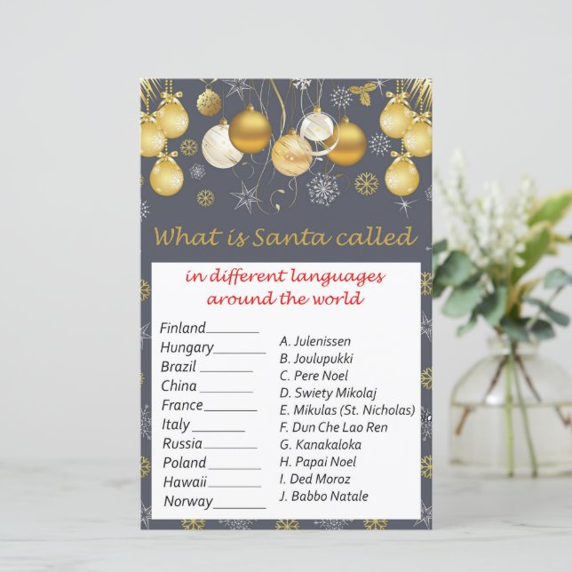 Brinquedos de natal Dourados, natal em todo o mund (Em pé/Frente)