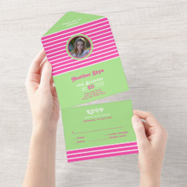Brisas de Aniversário Rosa ⎮ Verde Branco
