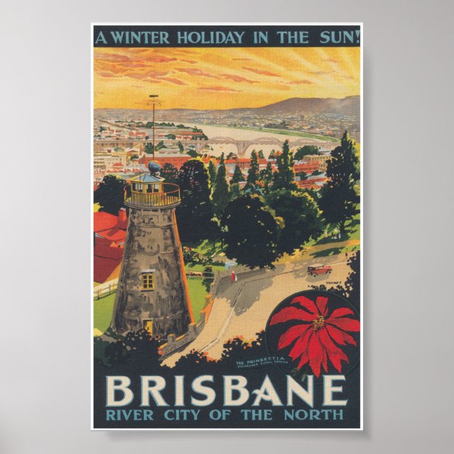 Brisbane, Viagens vintage da Poster da Austrália (Frente)