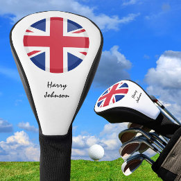 British Flag & Monogramed Golf Clubs Cobrir Reino