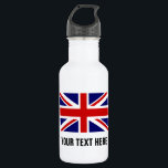 British Union Jack flag garrafa de água potável<br><div class="desc">Bandeira de bandeira britânica, garrafa de água. Garrafas de água de aço inoxidável personalizadas. Garrafa de água de metal brilhante em muitas cores. Excelente para equipes desportivas e atividades ao ar livre. Uso em basquete, beisebol, futebol, tênis, futebol, voleibol, passeio, andar, acampar, correr, correr, correr e correr, viagem, etc. Personalize...</div>