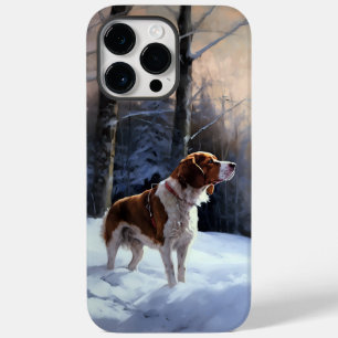 Brittany Spaniel Deixa-o nevar o Natal