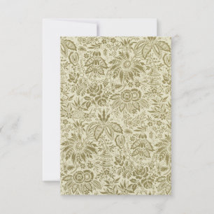 Brocado Botânico Toile Floral Padrão Verde Sálvia