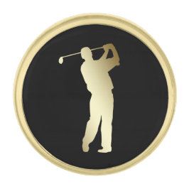 Broche De Lapela Dourado Golfer de Silhouette Dourado
