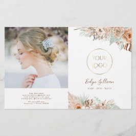 brochura de bege e de menta tropical