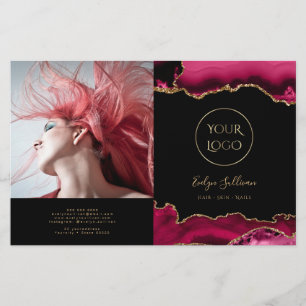 brochura de dobra magenta vermelha agate