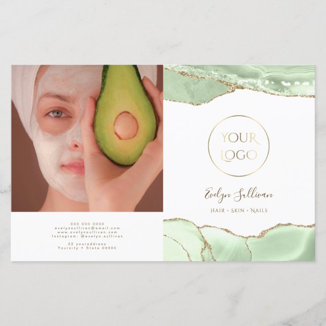 Brochura de dupla agate verde-jade (Frente)