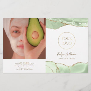 Brochura de dupla agate verde-jade