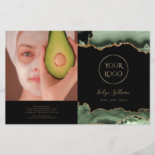 Brochura de dupla agate verde-sábado (Frente)