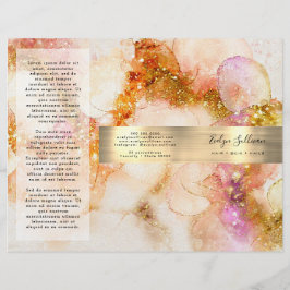 brochura de folha de folha de folha cor-de-rosa-ou