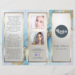 brochura de mármore azul