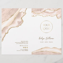 brochura de menu de serviço agate blush de marfim