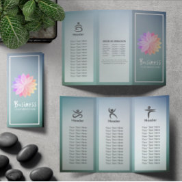 Brochura de três folhas do Yoga Studio Lotus Flora