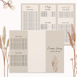 Brochura de três vezes cor-de-água botânica elegan