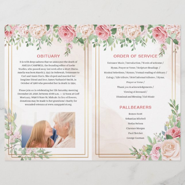 Brochura do Programa Funeral | Ordem Rosa de citaç (Verso)