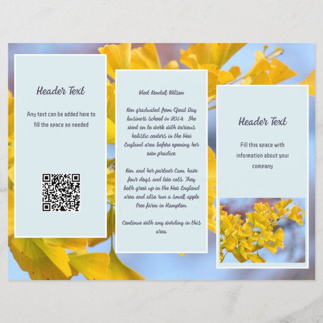 Brochura Dobrada do Logotipo Empresarial Gingko (Verso)