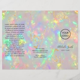 brochura opal de cristal iridescente falsa
