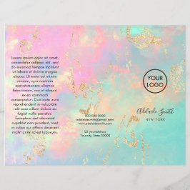 brochura opal delicada e iridescente faux
