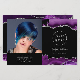 brochura prateada roxa