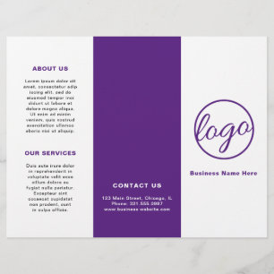 Brochura simples do logotipo profissional roxo tri